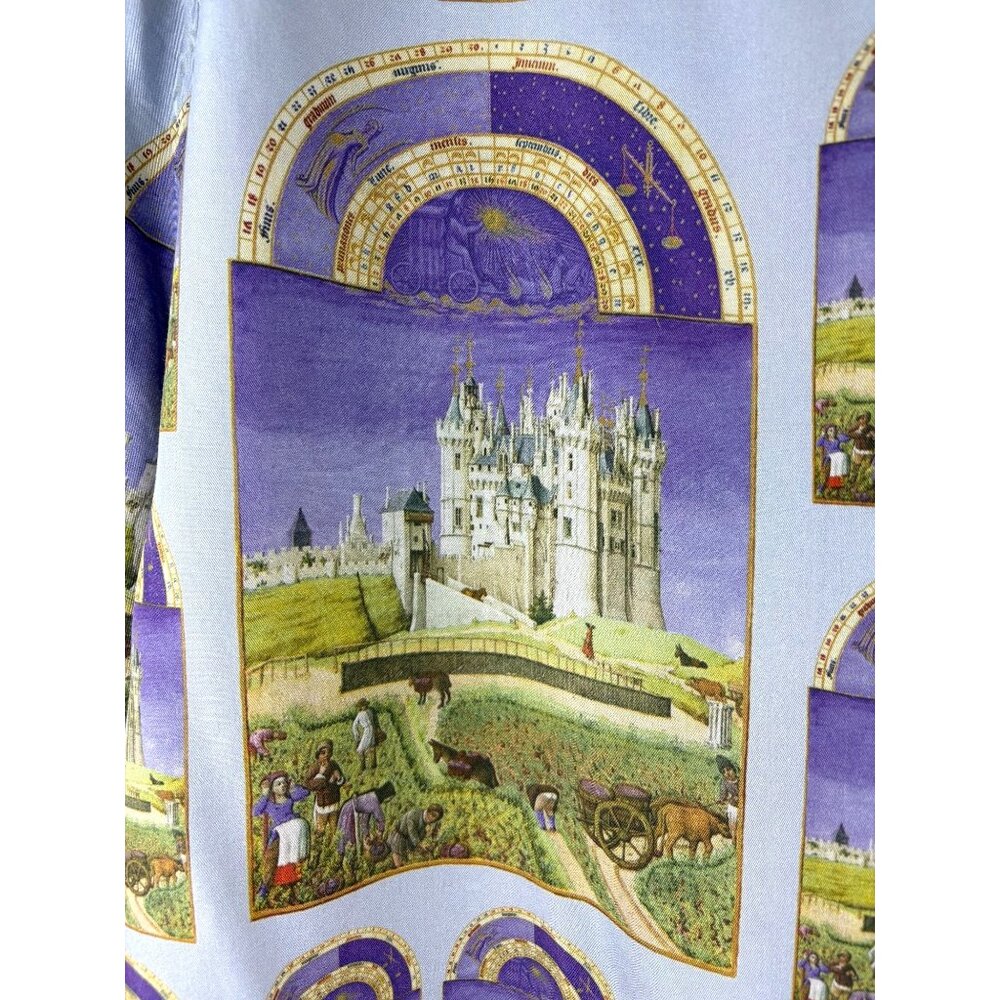 Flan Labs Silky Castle Print Button Up Shirt Men’… - image 6